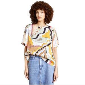 XS Mos Mosh Top Evie SS Pictus Multicolor Abstract Women's Blouse